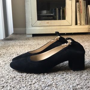 Everlane black suede day heel